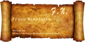 Frics Nikoletta névjegykártya