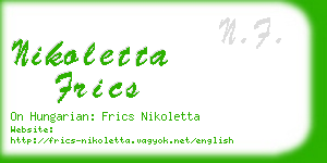 nikoletta frics business card